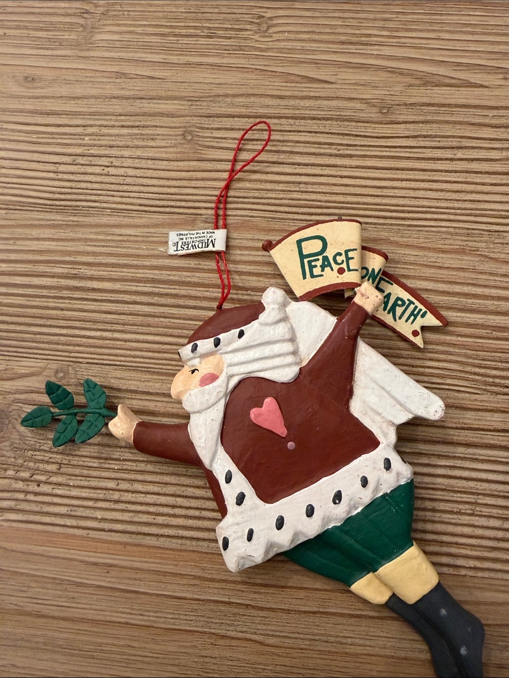Midwest of Cannon Falls Santa Peace on Earth Ornament